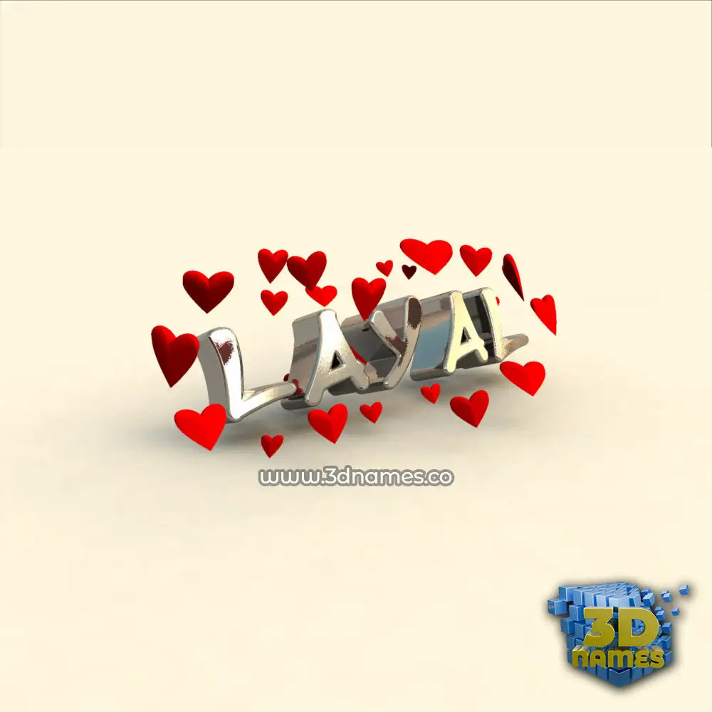 layal in In Love style - 3D name wallpaper