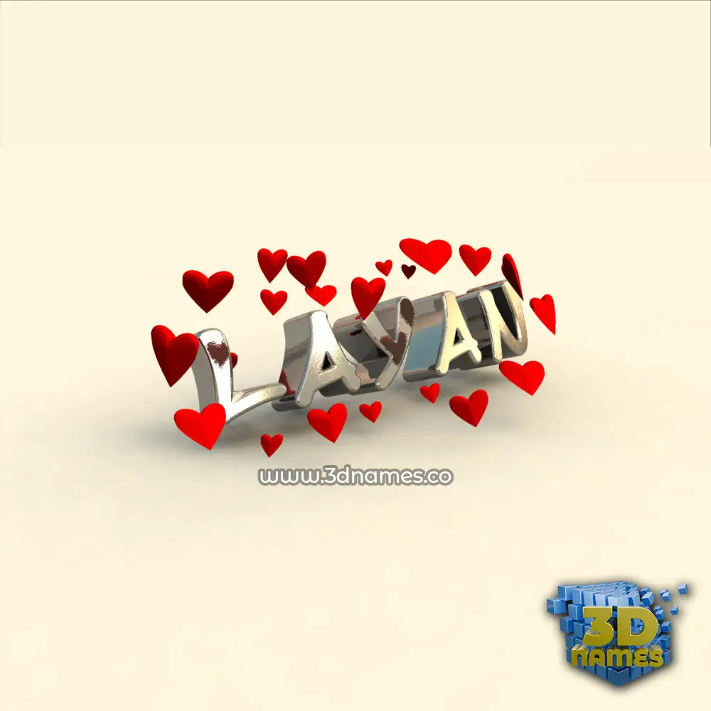 layan in In Love style - 3D name wallpaper