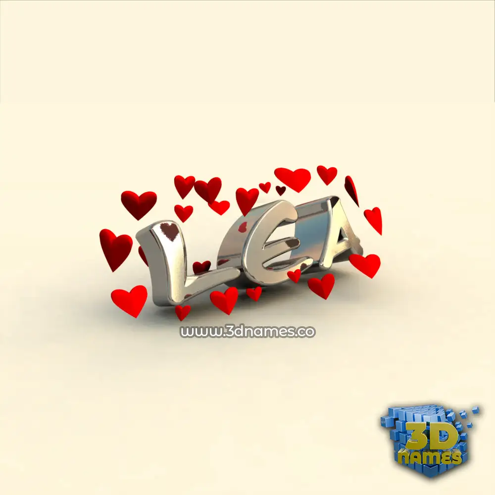 lea in In Love style - 3D name wallpaper