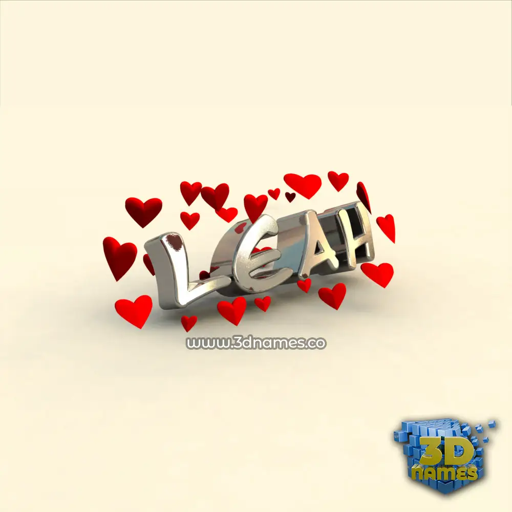 leah in In Love style - 3D name wallpaper