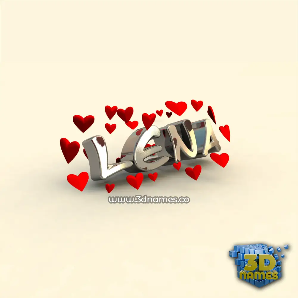 lena in In Love style - 3D name wallpaper