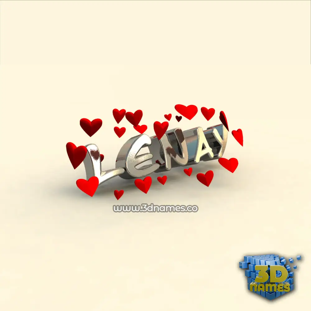 lenay in In Love style - 3D name wallpaper