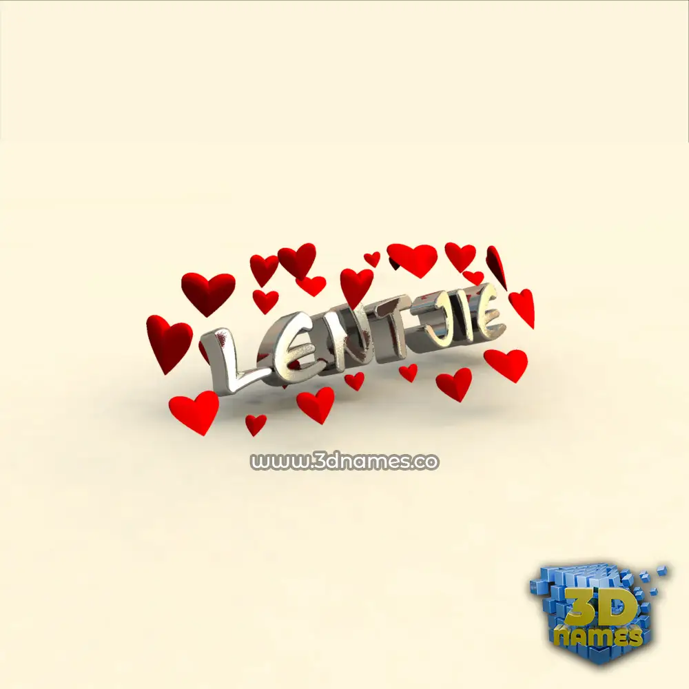 lentjie in In Love style - 3D name wallpaper