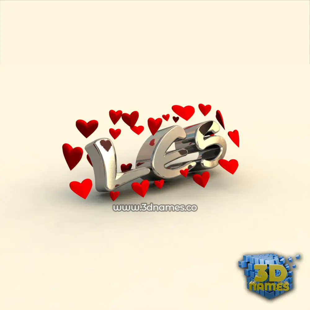 les in In Love style - 3D name wallpaper