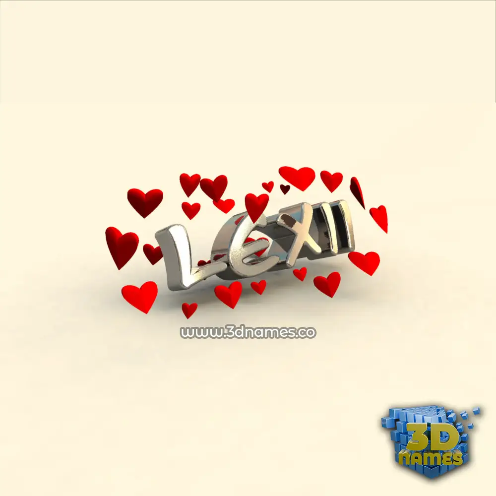 lexii in In Love style - 3D name wallpaper