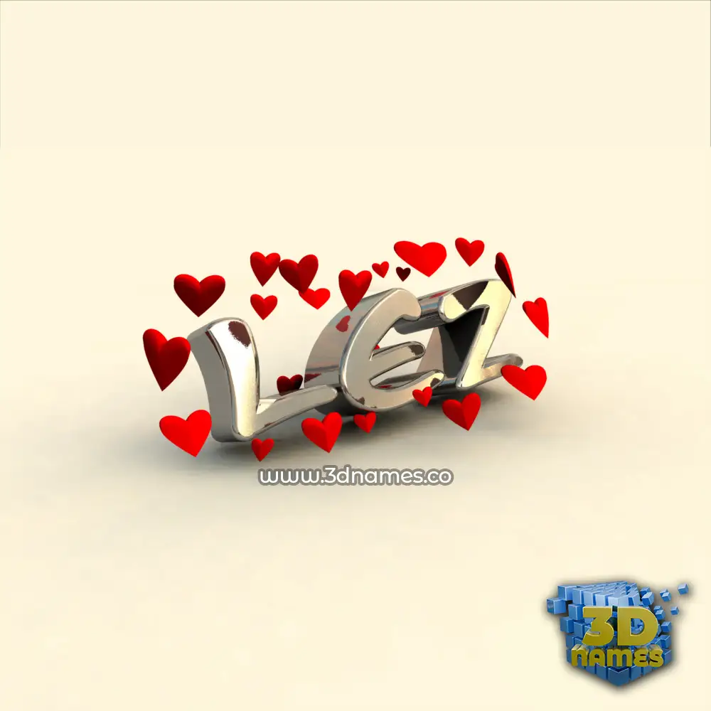 lez in In Love style - 3D name wallpaper
