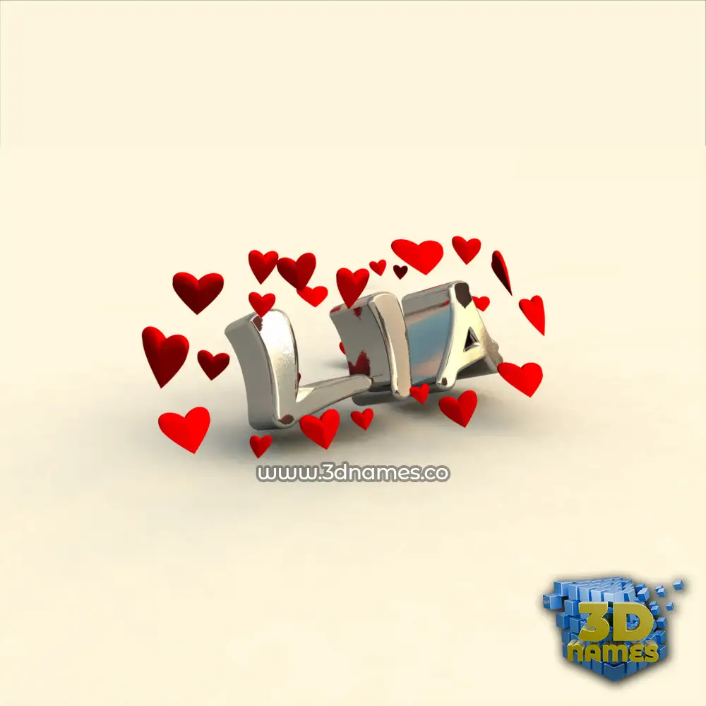 lia in In Love style - 3D name wallpaper