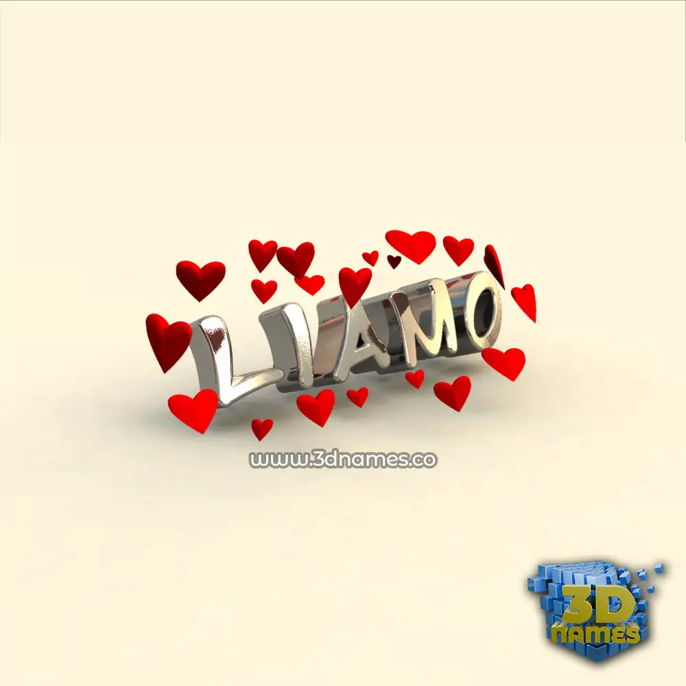 liamo in In Love style - 3D name wallpaper