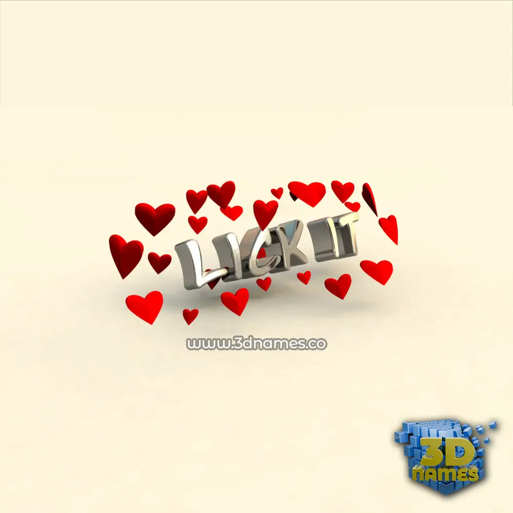 lick it in In Love style - 3D name wallpaper
