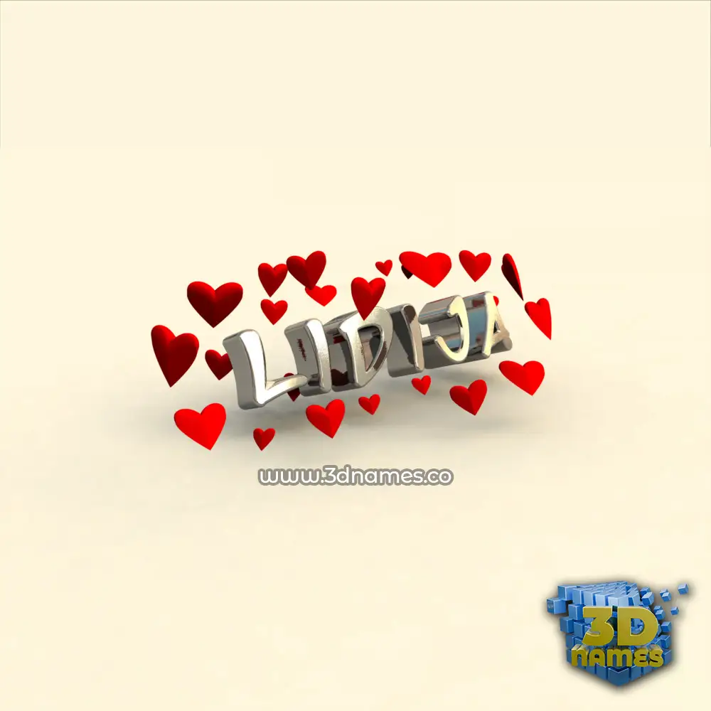 lidija in In Love style - 3D name wallpaper