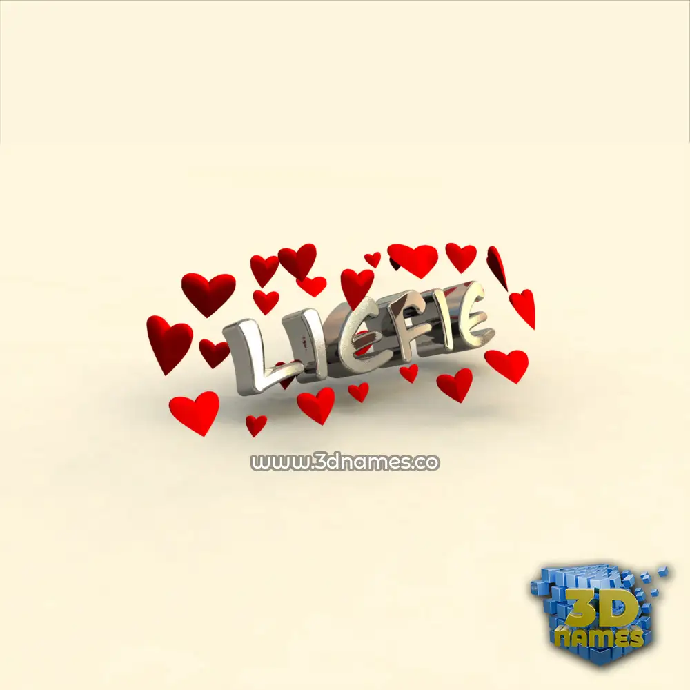 liefie in In Love style - 3D name wallpaper