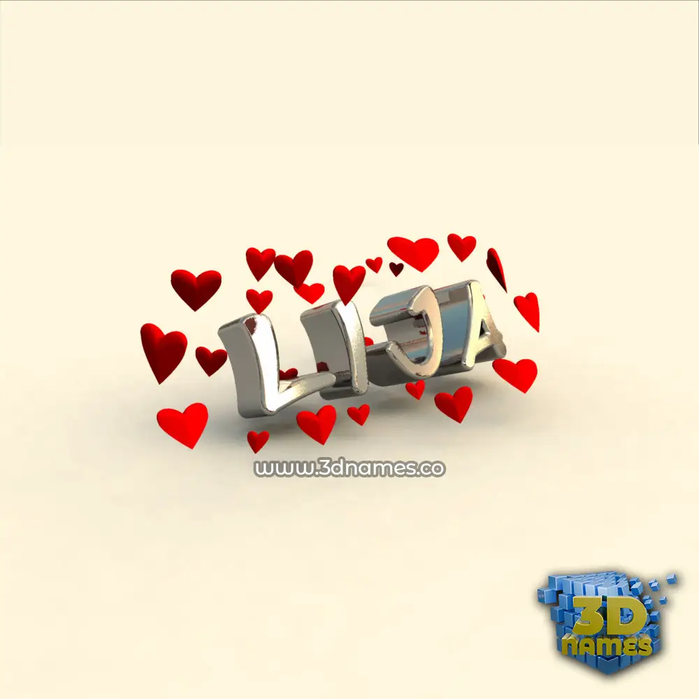 lija in In Love style - 3D name wallpaper