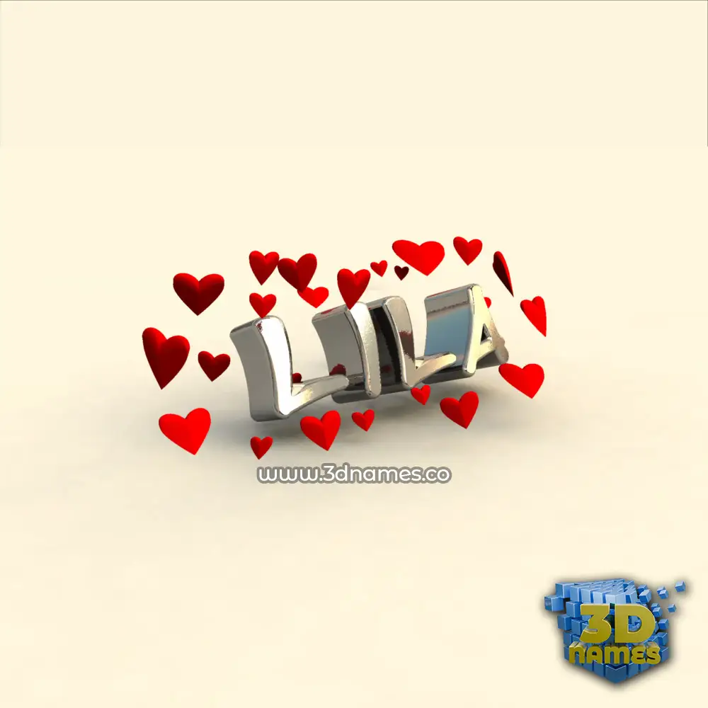 lila in In Love style - 3D name wallpaper