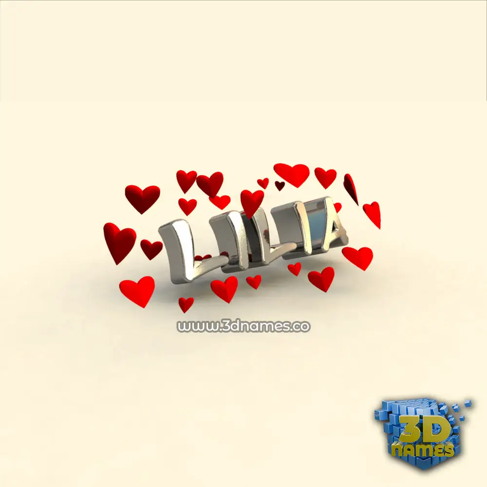 lilia in In Love style - 3D name wallpaper
