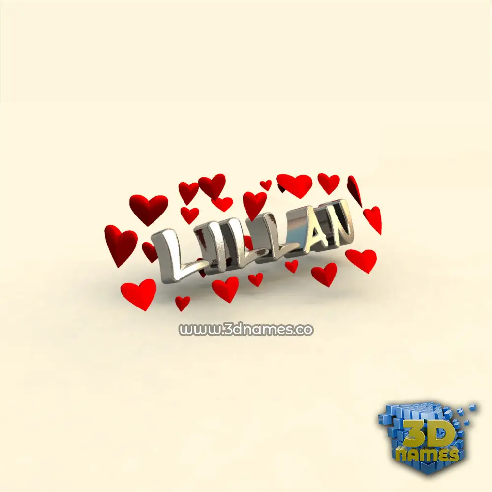 lillan in In Love style - 3D name wallpaper