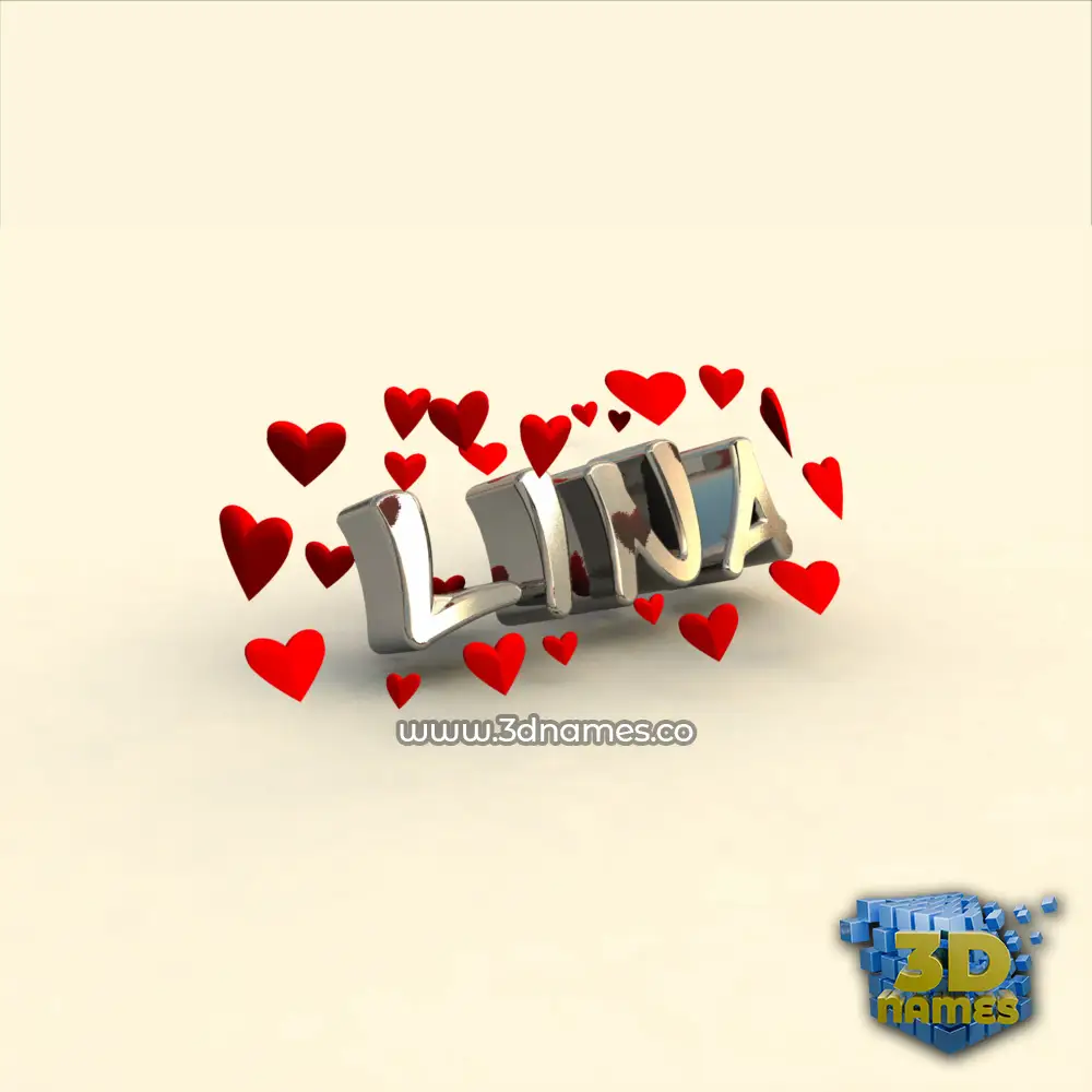 lina in In Love style - 3D name wallpaper
