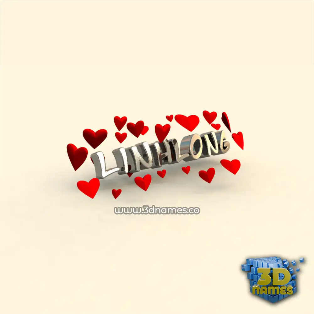 linhlong in In Love style - 3D name wallpaper