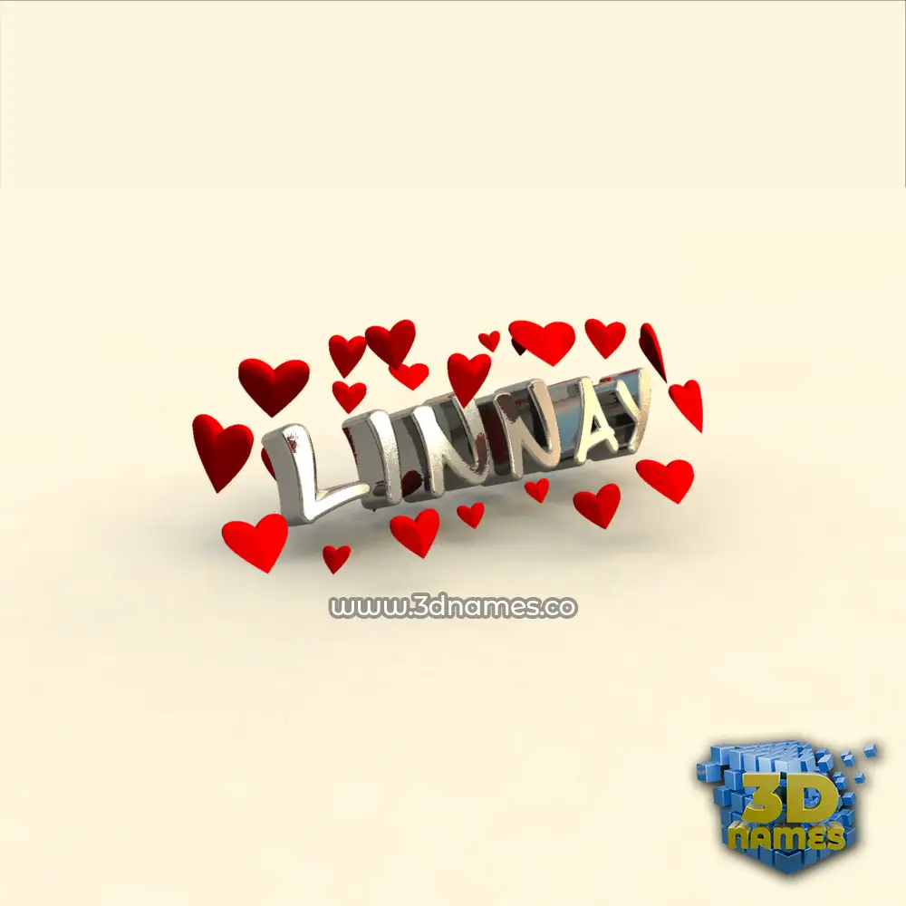 linnay in In Love style - 3D name wallpaper