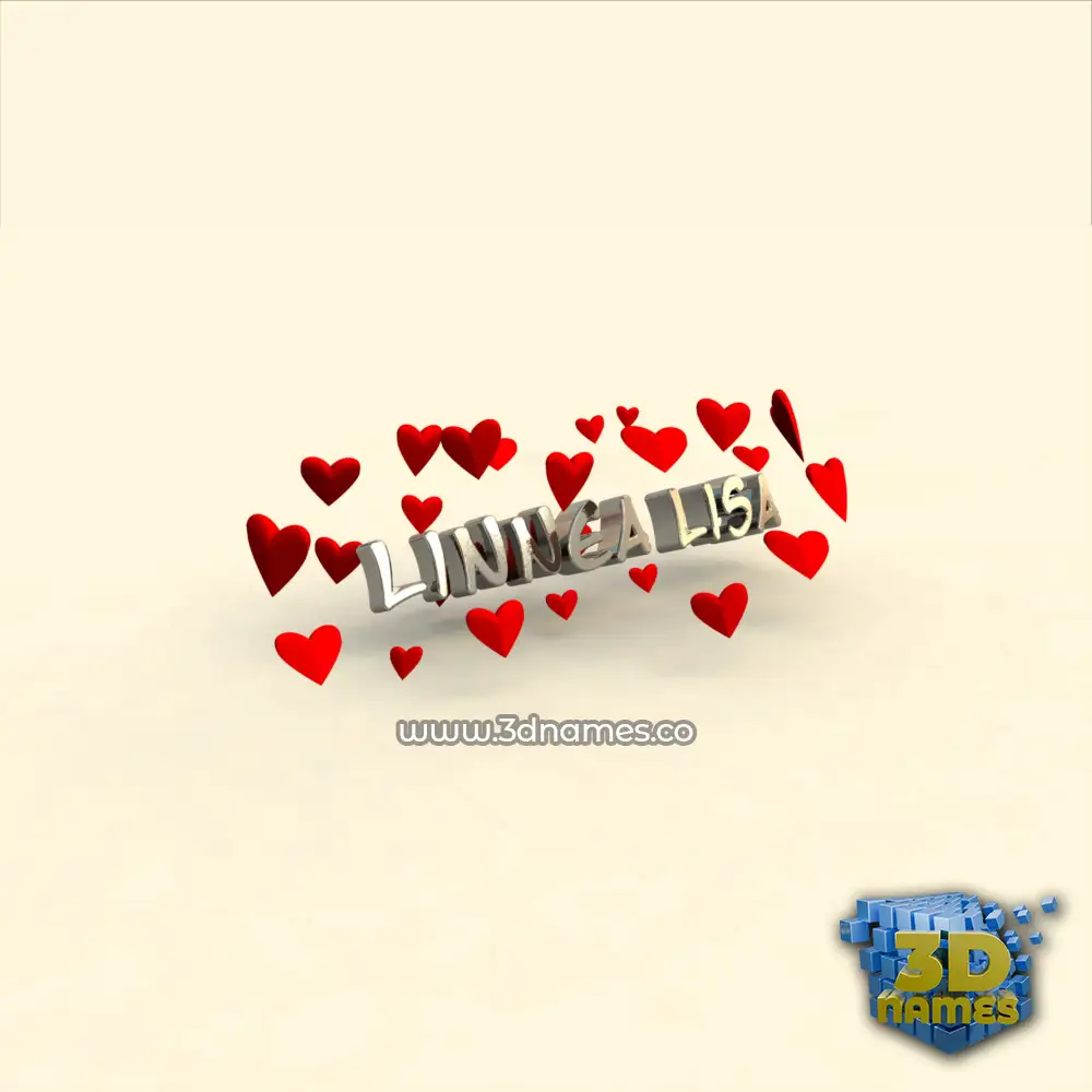 linnea lisa in In Love style - 3D name wallpaper
