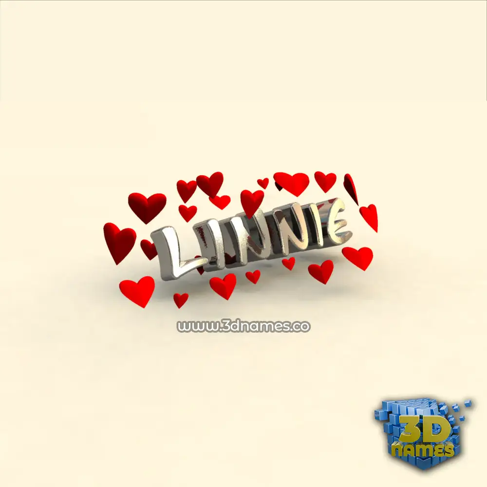 linnie in In Love style - 3D name wallpaper