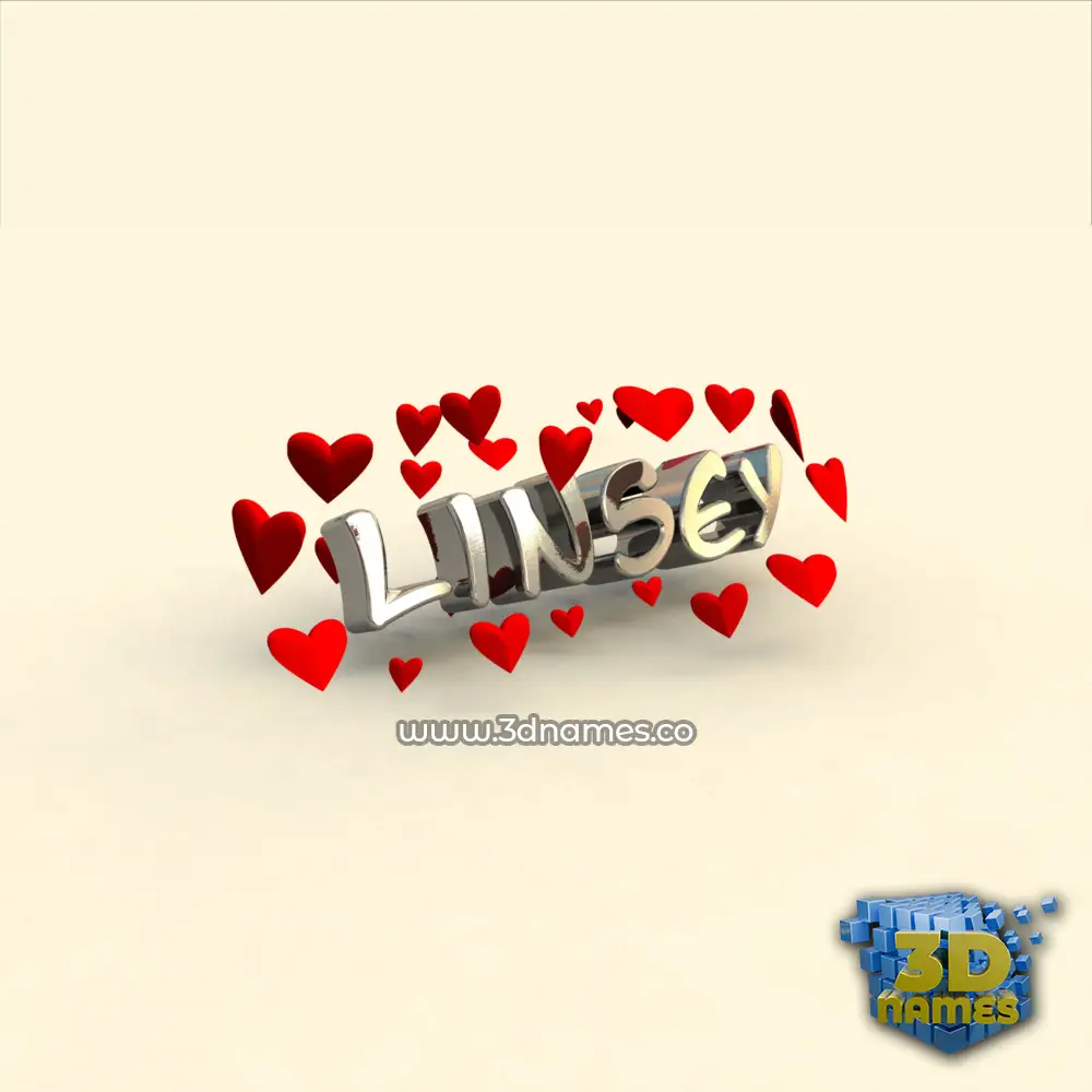 linsey in In Love style - 3D name wallpaper