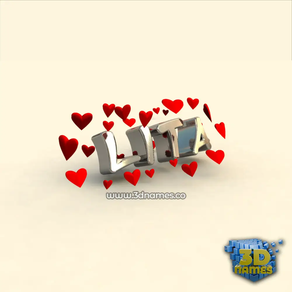 lita in In Love style - 3D name wallpaper