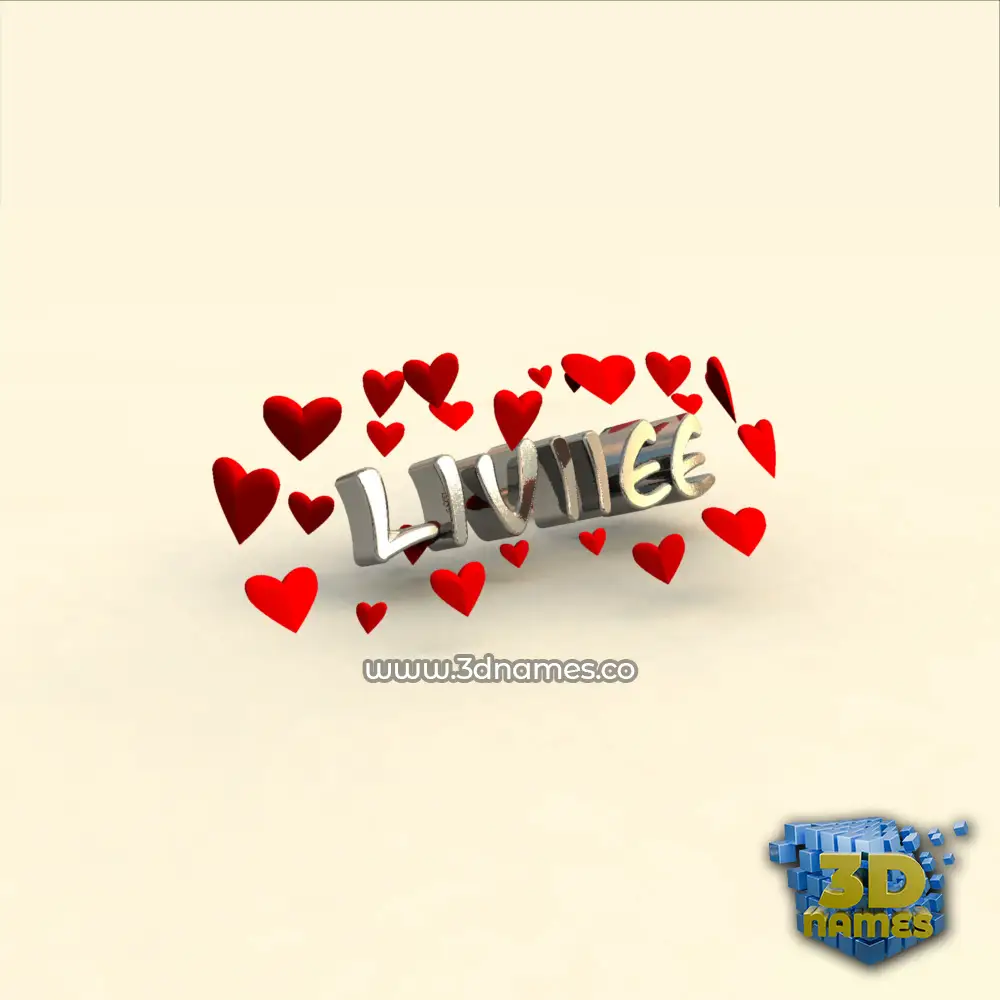 liviiee in In Love style - 3D name wallpaper