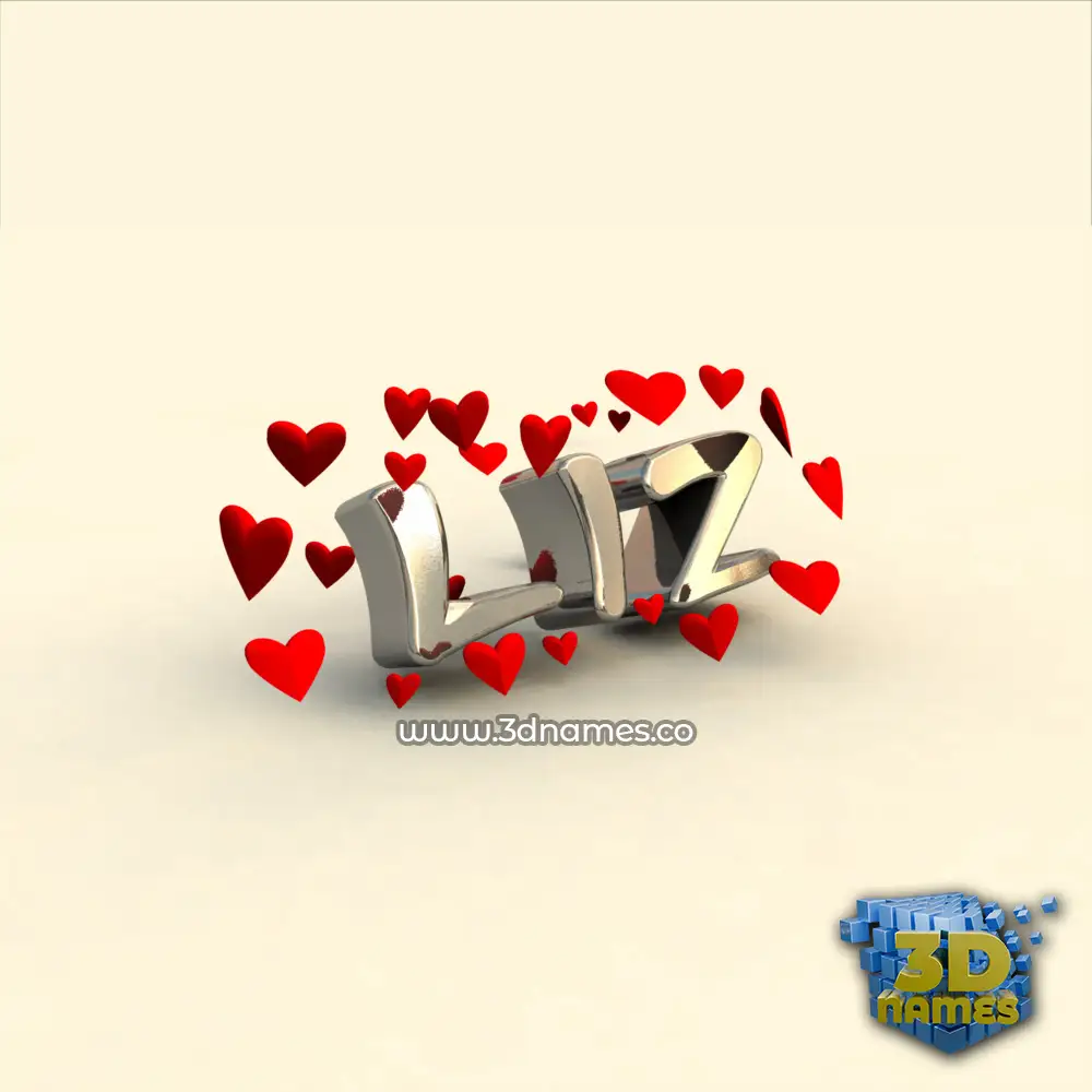 liz in In Love style - 3D name wallpaper