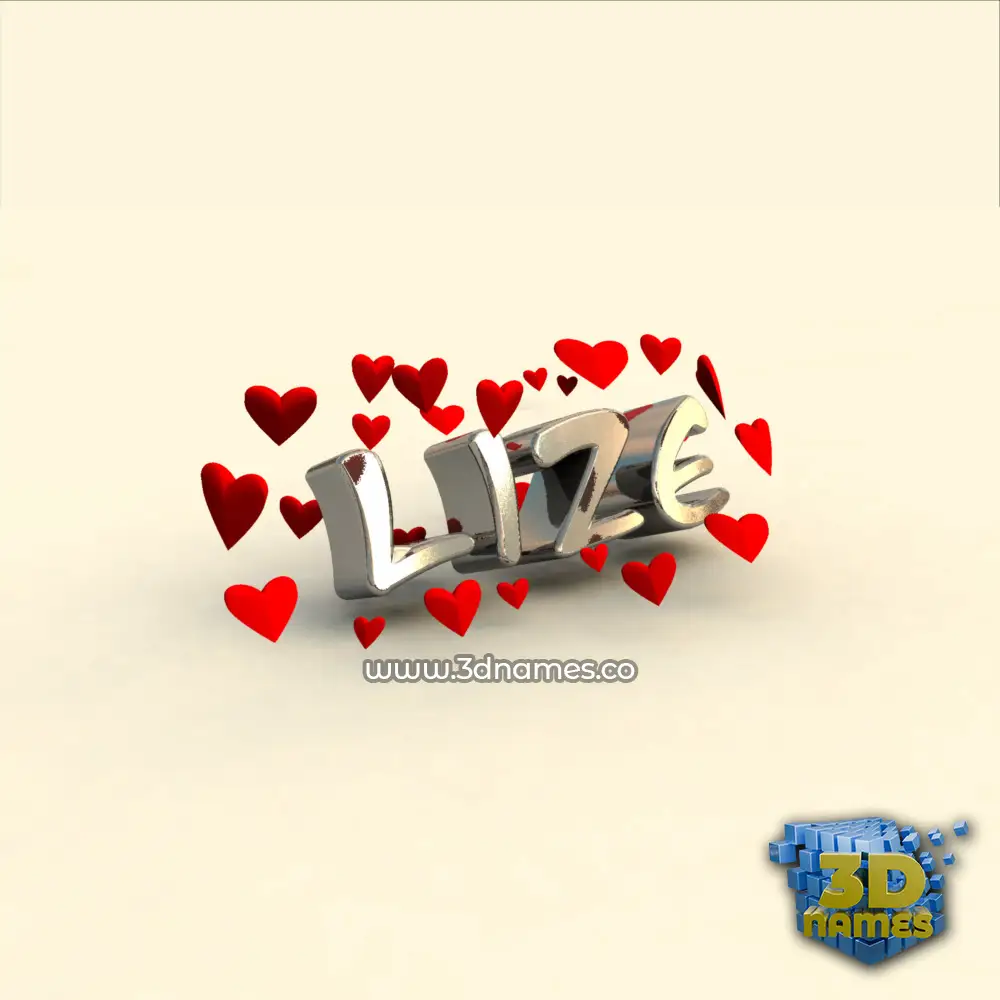 lize in In Love style - 3D name wallpaper