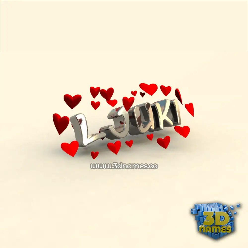 ljuki in In Love style - 3D name wallpaper