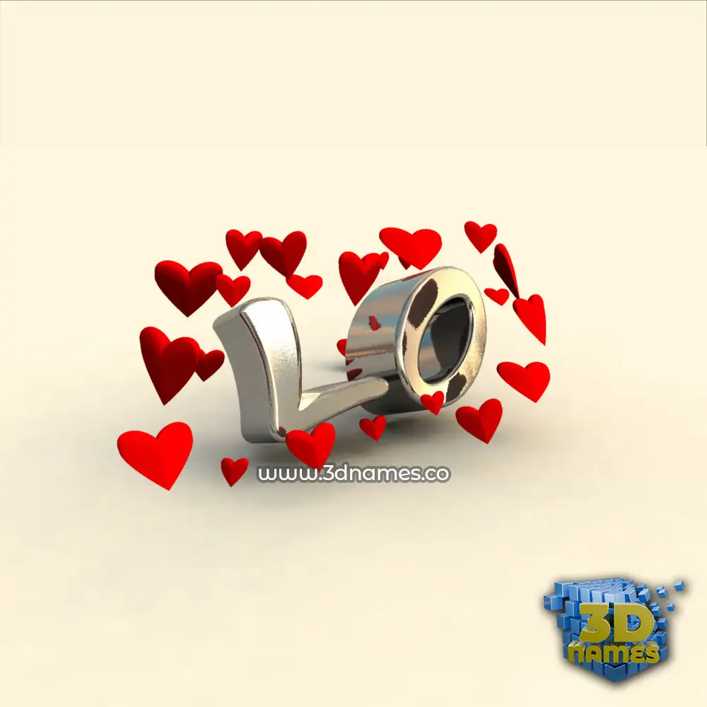 lo in In Love style - 3D name wallpaper