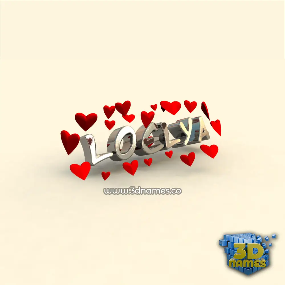loelya in In Love style - 3D name wallpaper