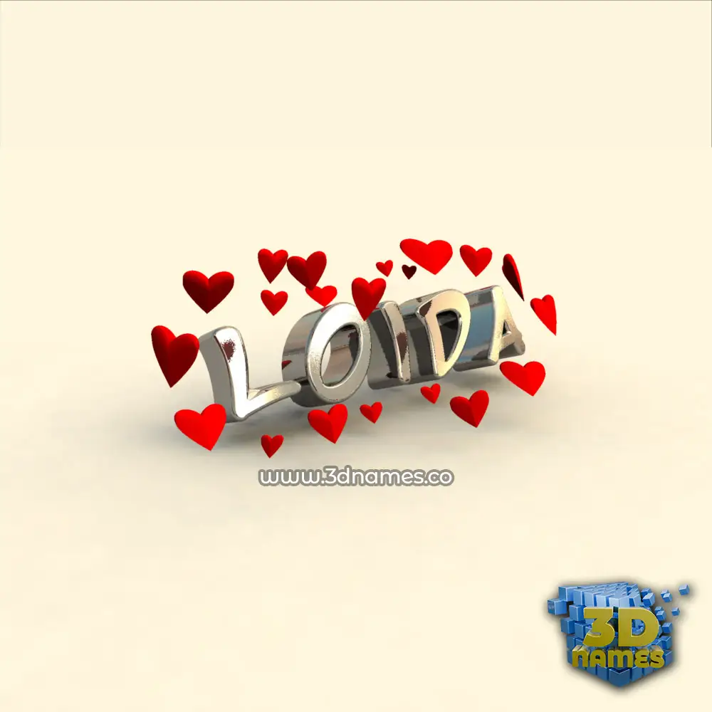 loida in In Love style - 3D name wallpaper