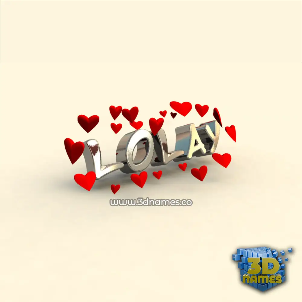 lolay in In Love style - 3D name wallpaper