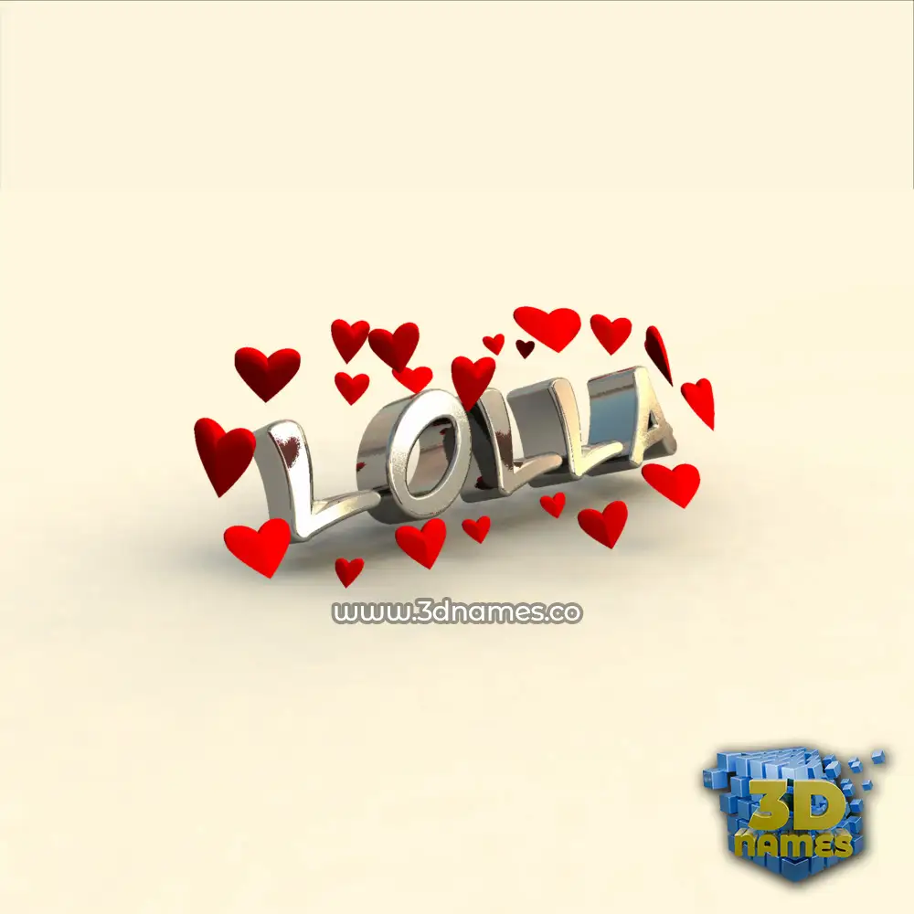 lolla in In Love style - 3D name wallpaper
