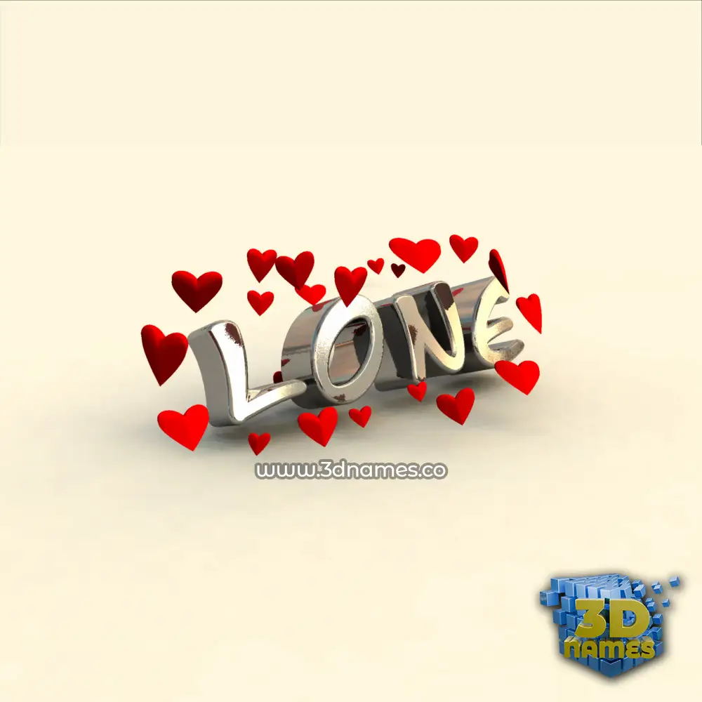 lone in In Love style - 3D name wallpaper