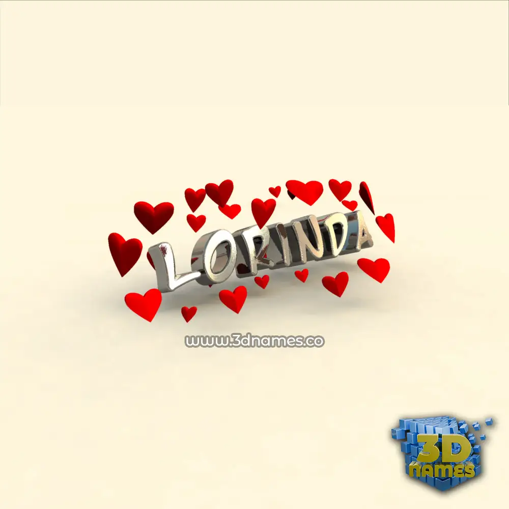 lorinda in In Love style - 3D name wallpaper
