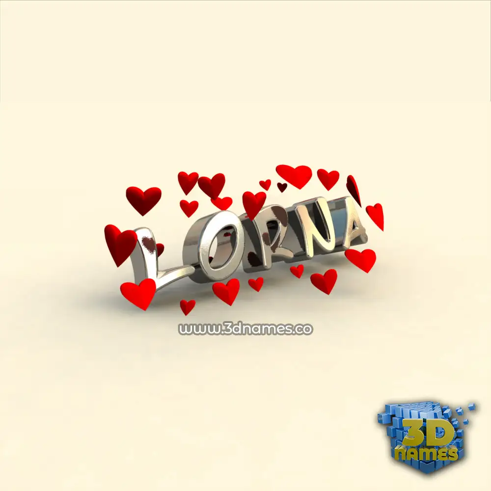 lorna in In Love style - 3D name wallpaper