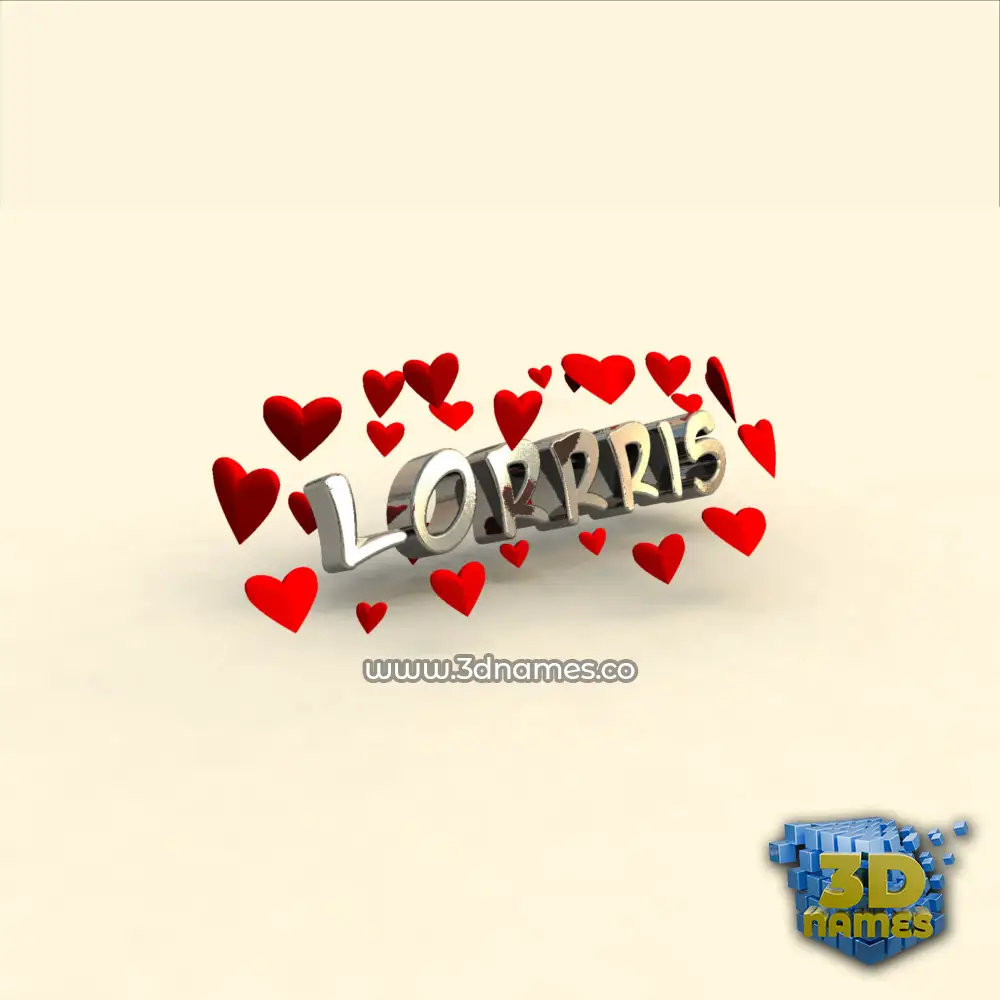 lorrris in In Love style - 3D name wallpaper
