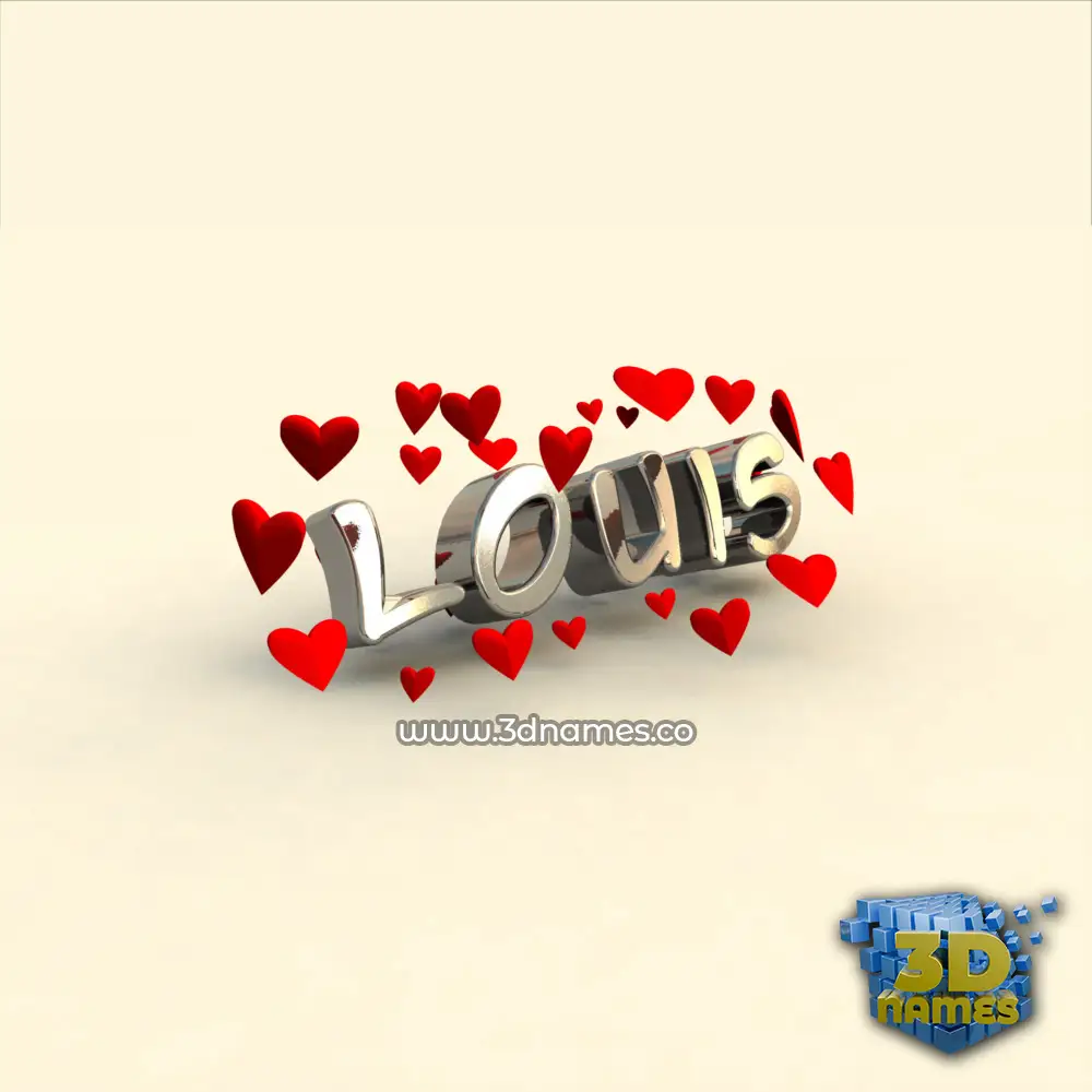 louis in In Love style - 3D name wallpaper