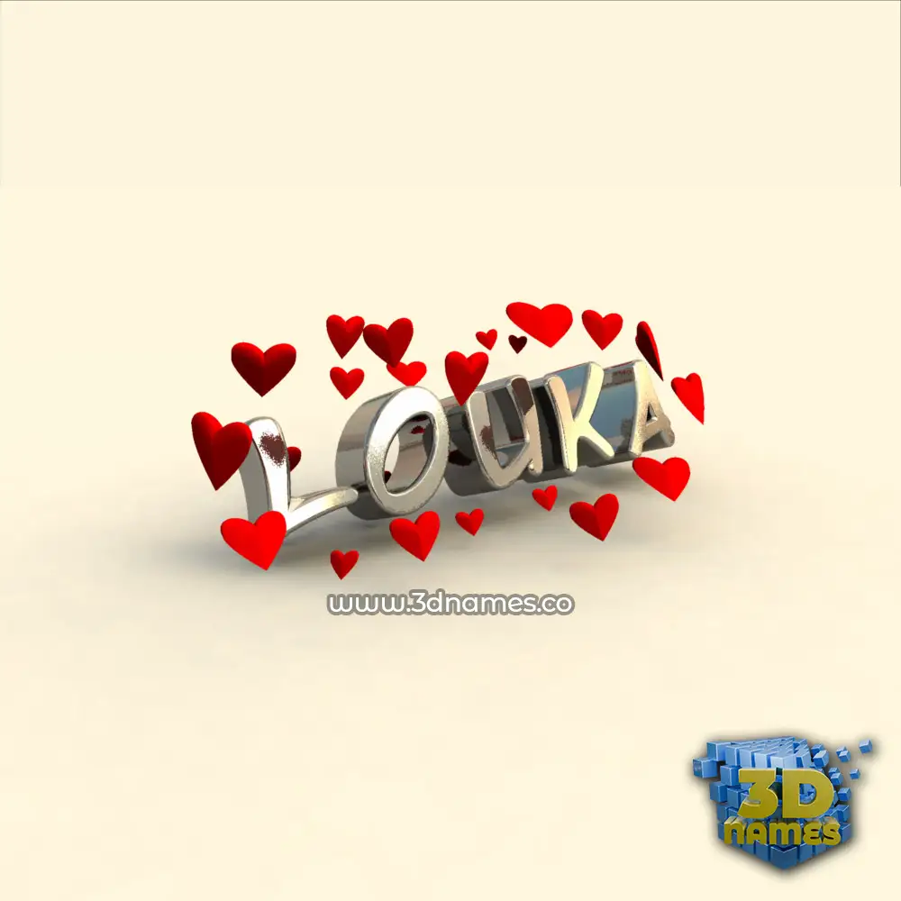 louka in In Love style - 3D name wallpaper