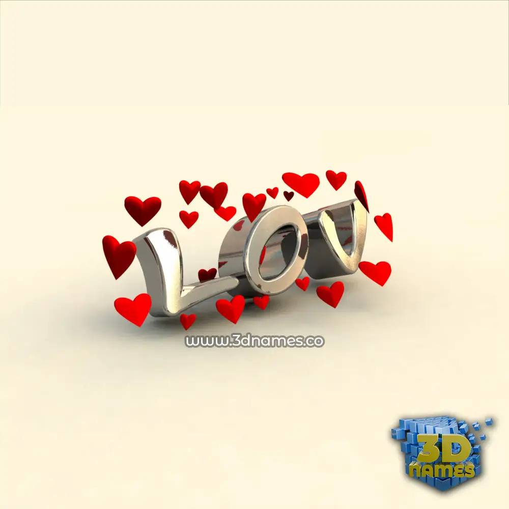 lov in In Love style - 3D name wallpaper