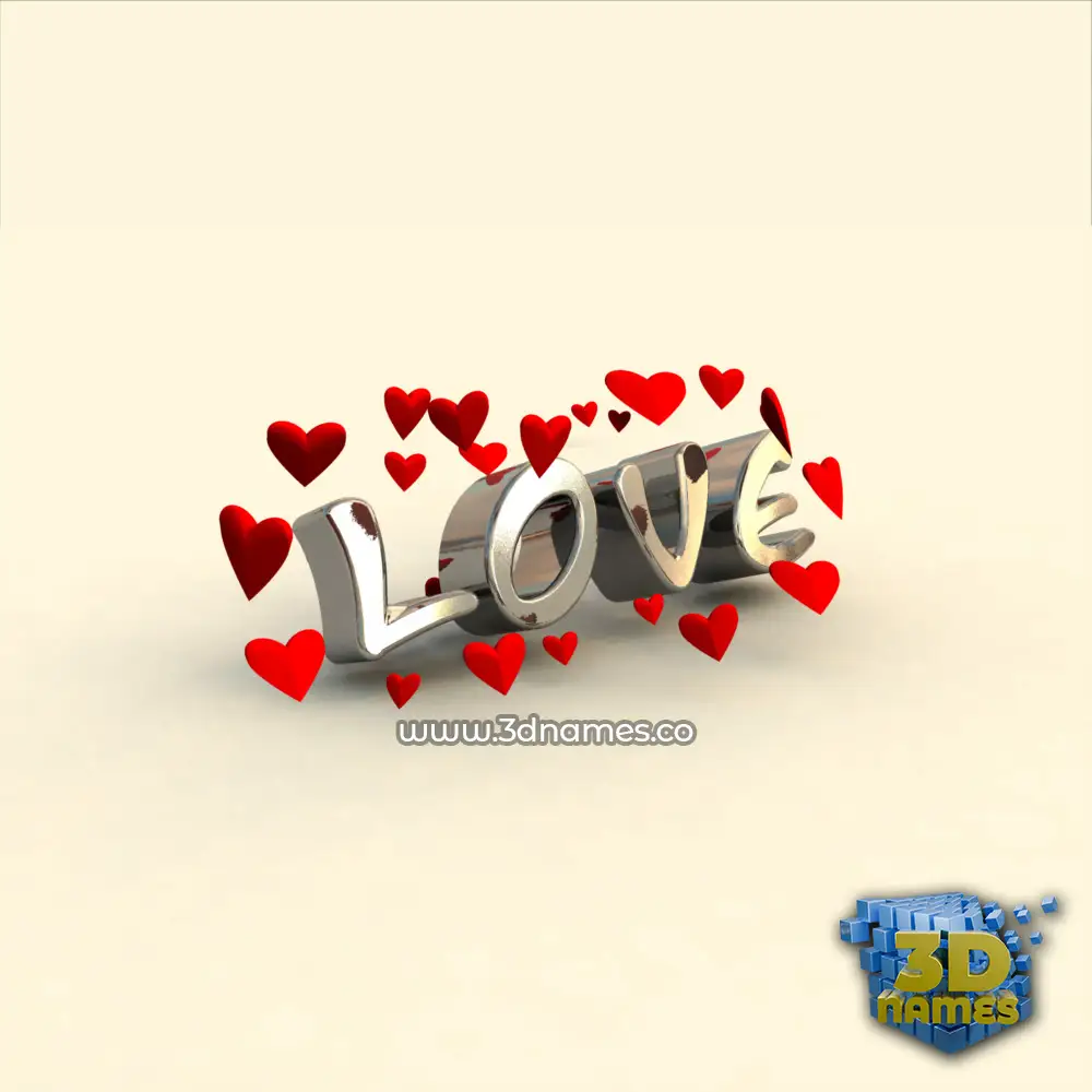love in In Love style - 3D name wallpaper