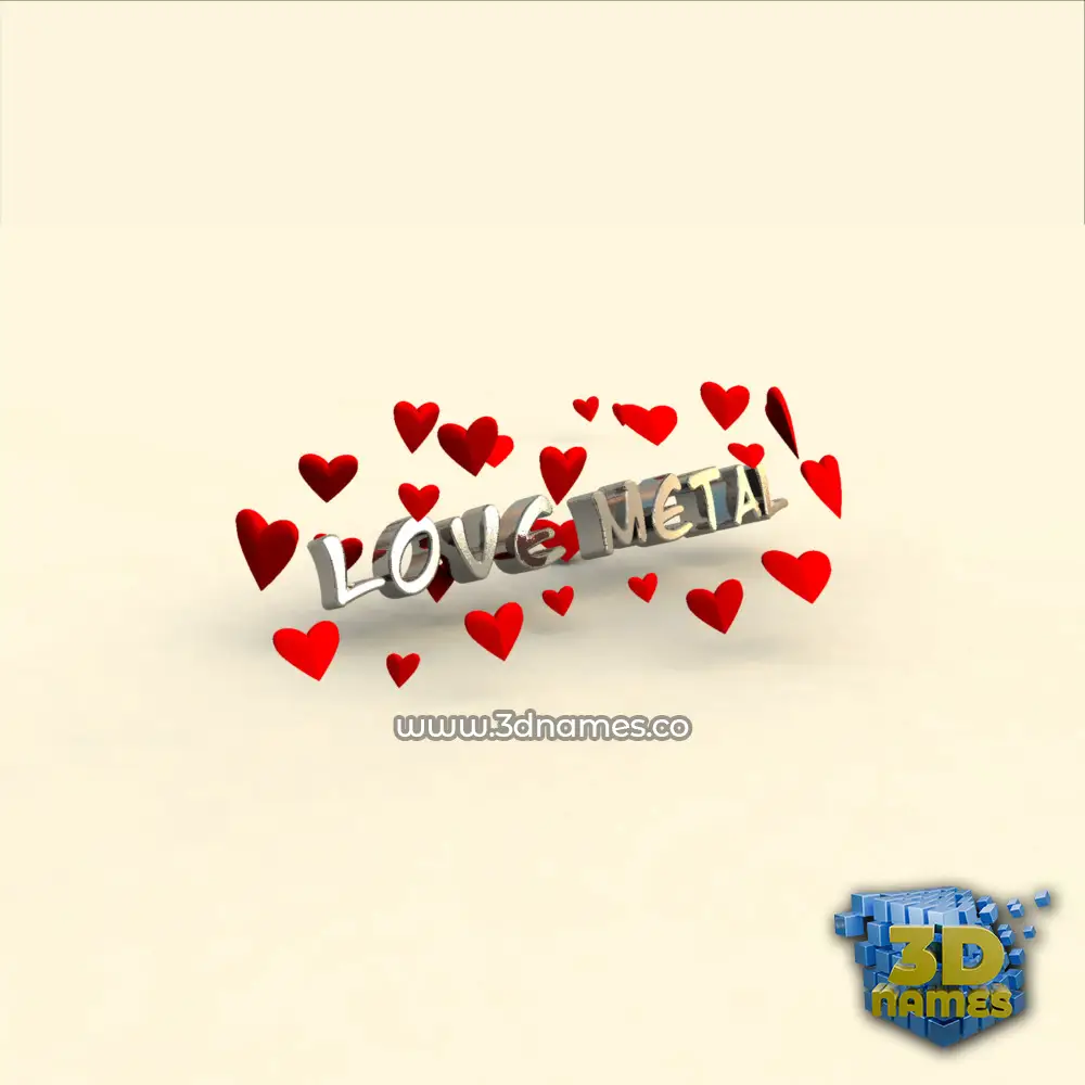 love metal in In Love style - 3D name wallpaper