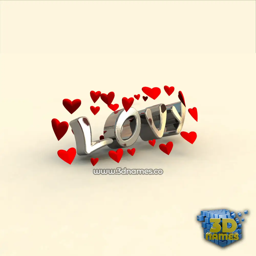 lovy in In Love style - 3D name wallpaper