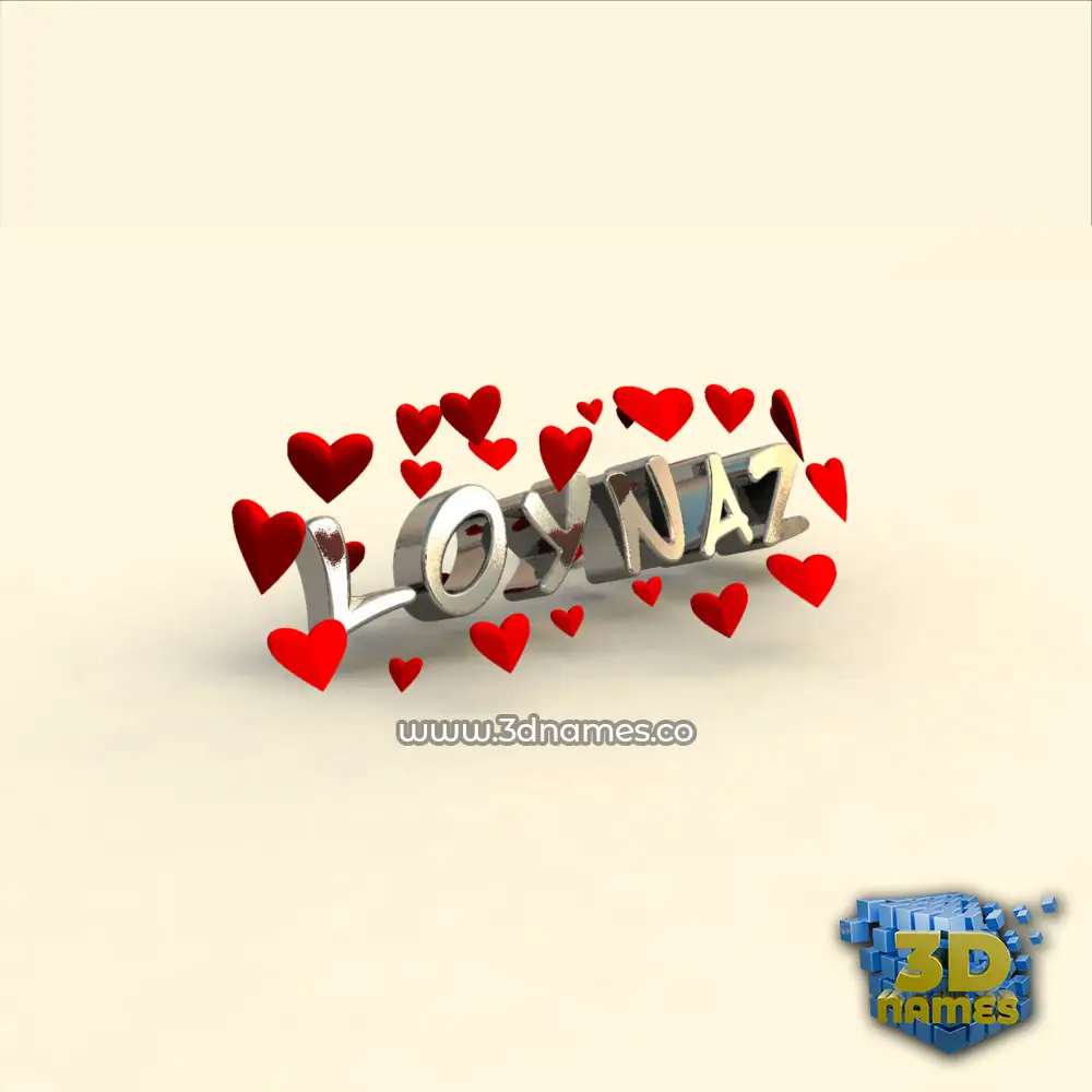 loynaz in In Love style - 3D name wallpaper