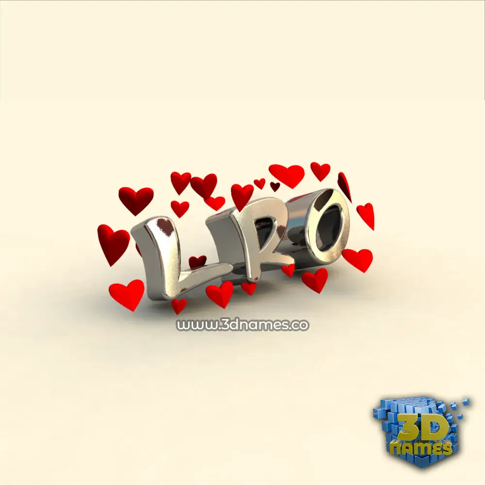 lro in In Love style - 3D name wallpaper