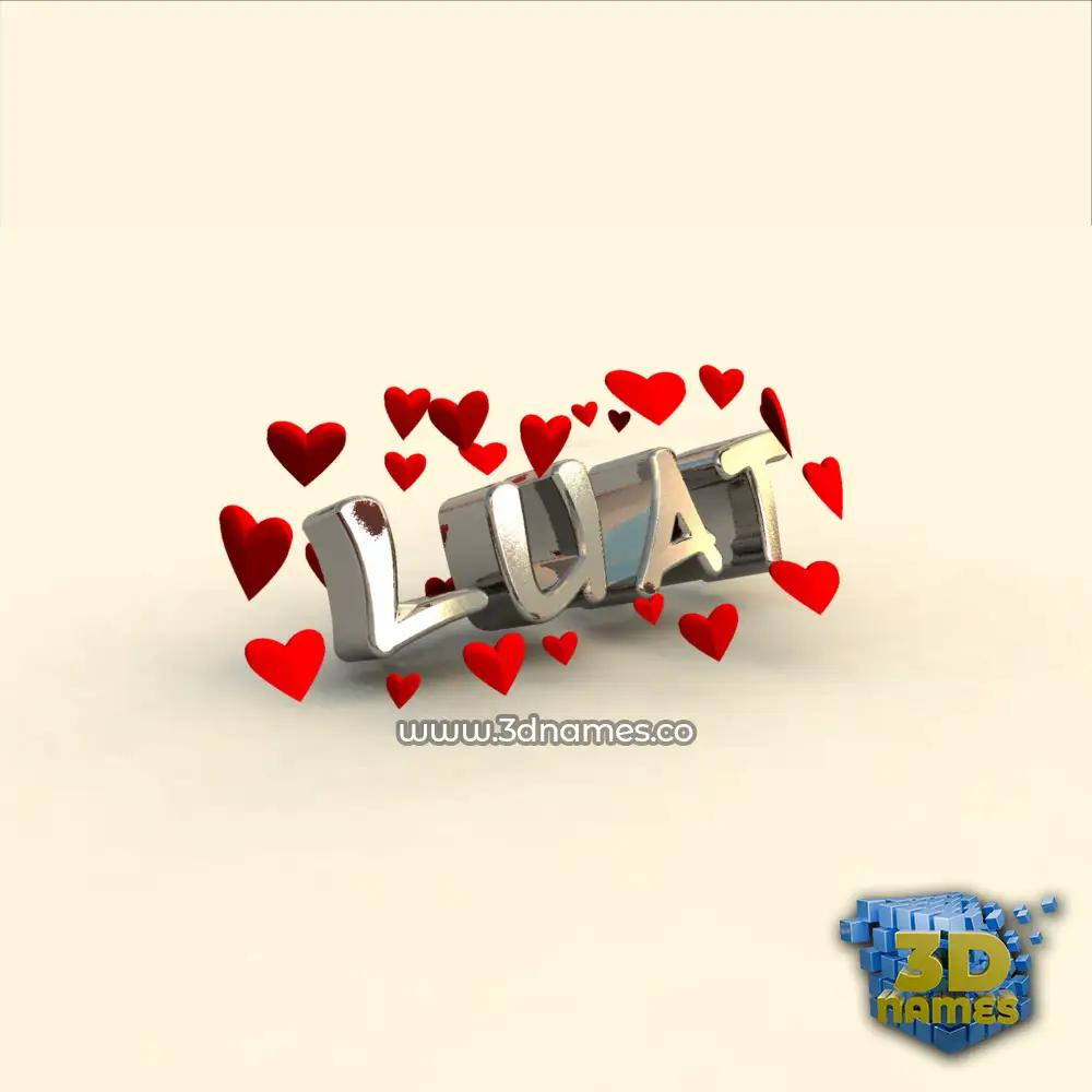 luat in In Love style - 3D name wallpaper