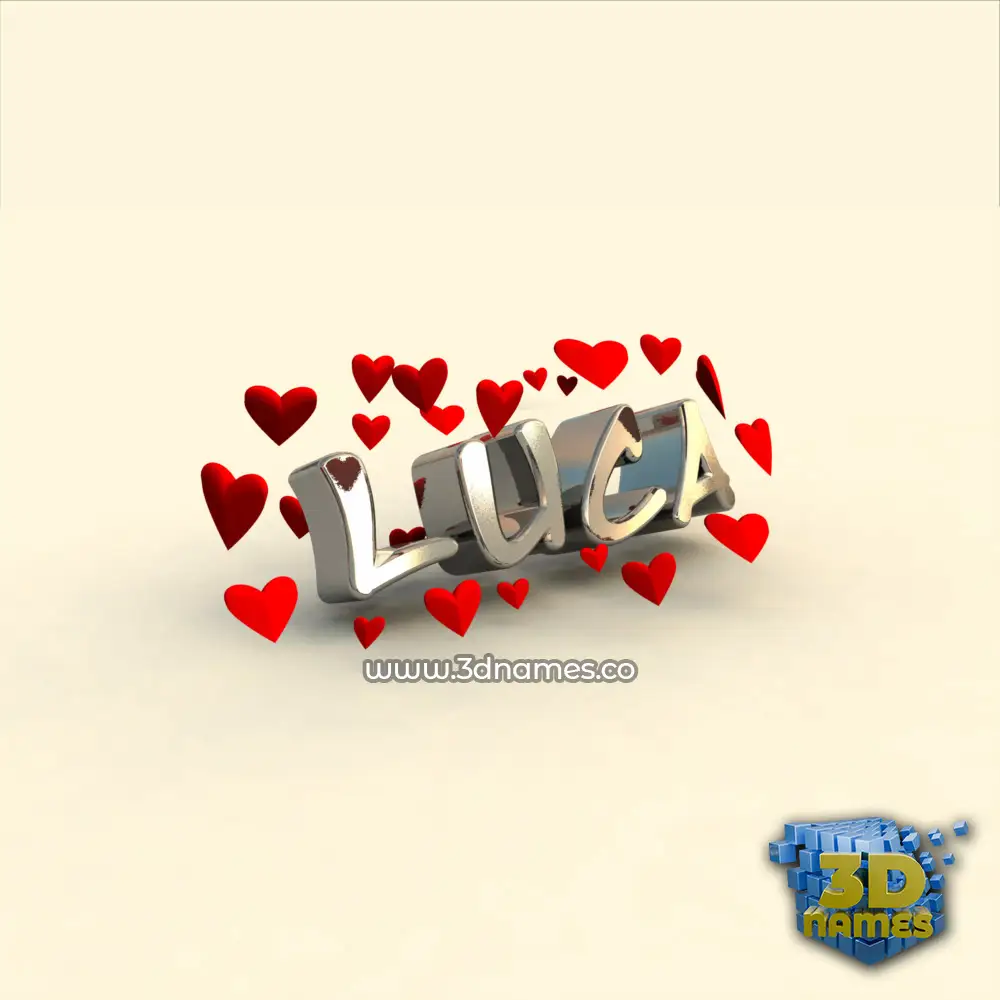 luca in In Love style - 3D name wallpaper