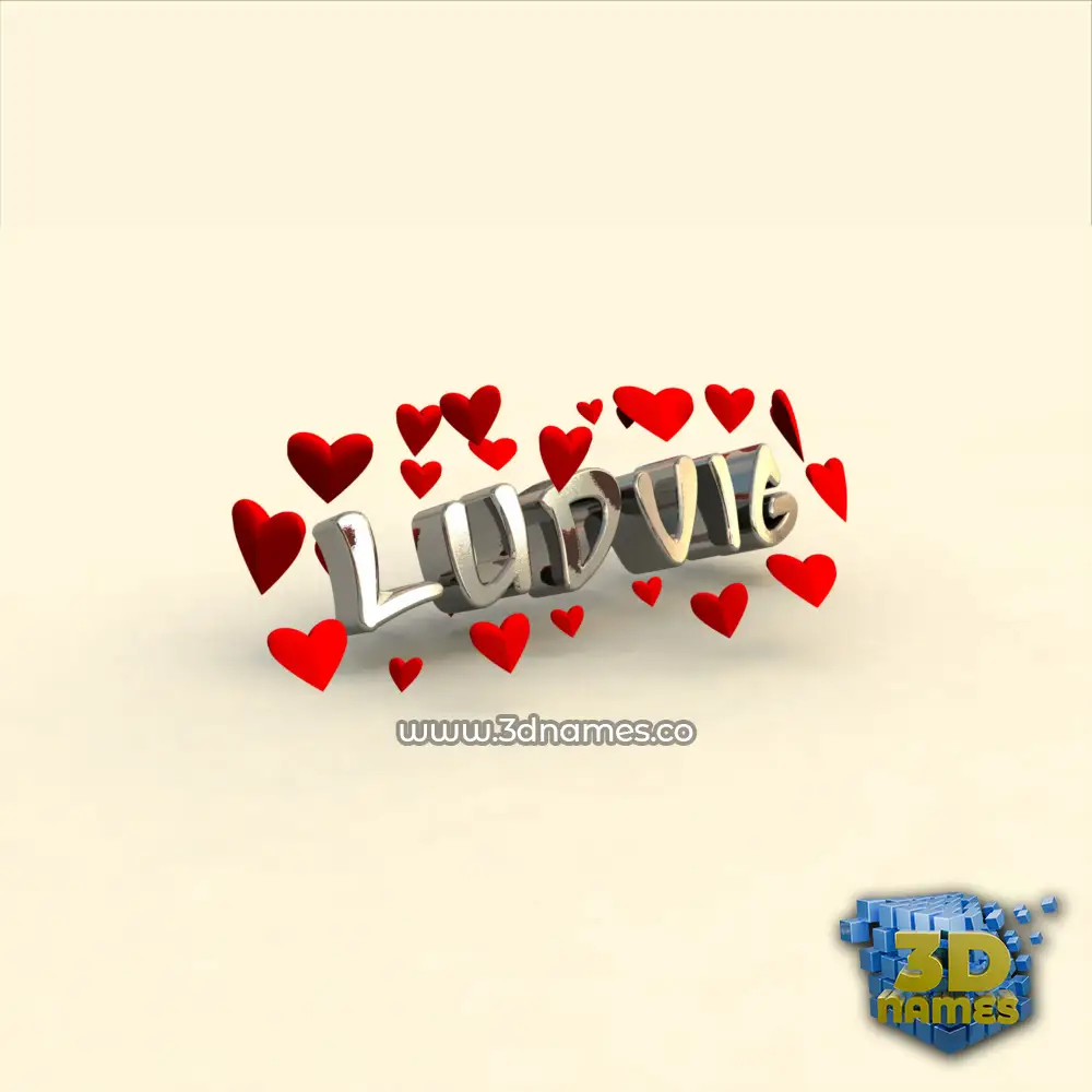 ludvig in In Love style - 3D name wallpaper